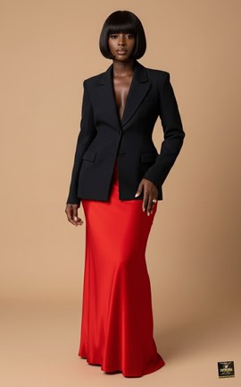 Midnight Onyx &amp; Crimson Ensemble Two-Piece Set