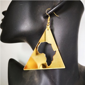 Medium gold colored "map of Africa" earrings
