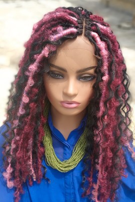 Perruque tresses, perruque pour femmes noires, perruque de fermeture, faux locs, locs papillon, livraison gratuite