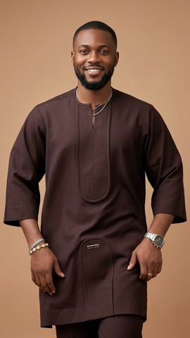 Men's Elegant Chocolate Brown Senator Two-piece Suit