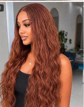 Synthetic Micro Box Braids Wig, Closure Lace Wig for Black Women