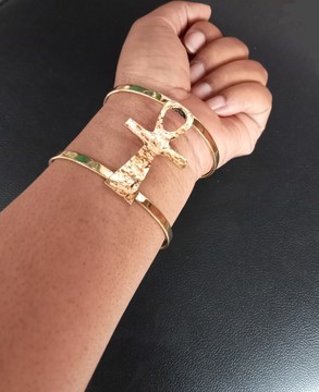 Ankh bracelet, adjustable bracelet, brass bracelet.