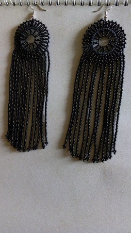 Boucles d'oreilles de perles africaines avec glands, boucles d'oreilles à franges, boucles d'oreilles élégantes, boucles d'oreilles colorées, boucles d'oreilles Boho