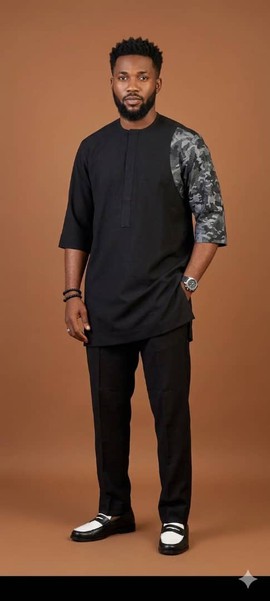 Men quality black 2 piece set