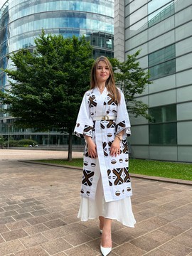 Wax kimono “Abla” bogolan print