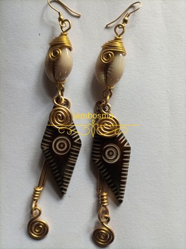 African brass earrings, brass jewelry