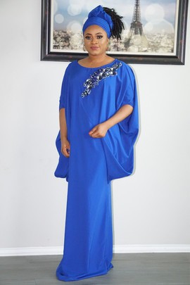 TARA BUBU KAFTAN DRESS - BLUE
