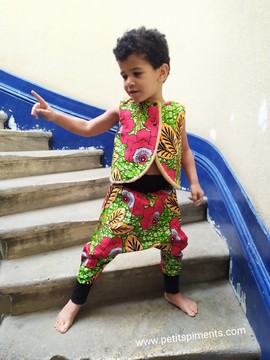 Scalable Harem pants set + reversible plush vest