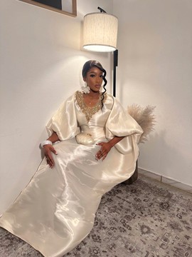 Luxury  white European Brocade boubou gown, plus size dress, reception dress