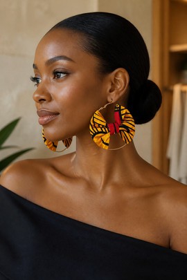 Wax Creole Wedding Flower Earring