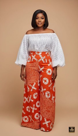Sun-Kissed Tangerine Off-Shoulder Palazzo Two-Piece Set