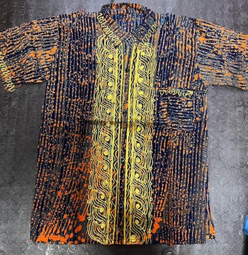 Handmade Batik Male Clothes,Men African Print Shirt,Embroidered Senator Button-Down Shirt,