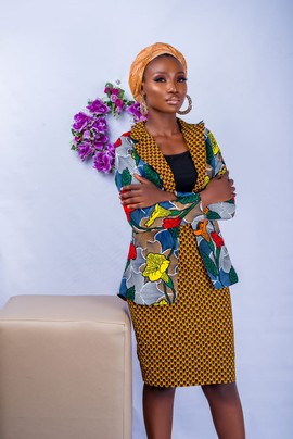 Ankara two piece jacket and skirt, african wax print dress set, african women Jacket and skirt.
