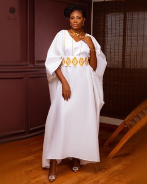 Grand Dress, White and Gold