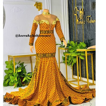 Robe de bal en dentelle sirène Ankara, vêtements pour femmes africaines, robe longue, robes de bal