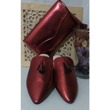 Ensemble de babouche et portefeuille pour femme fait main