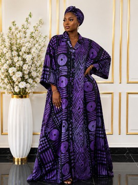 Robe Adire élégante pour femme – Kaftan imprimé africain