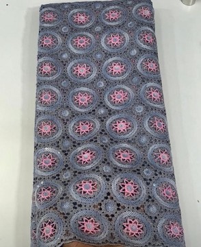 Tissu en dentelle de velours côtelé vintage de qualité, 5 yards