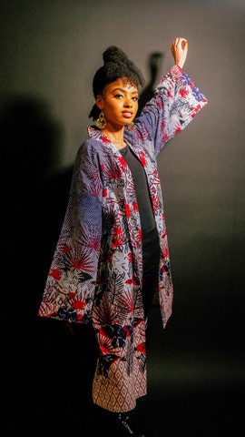 Kimono en wax « Rose »