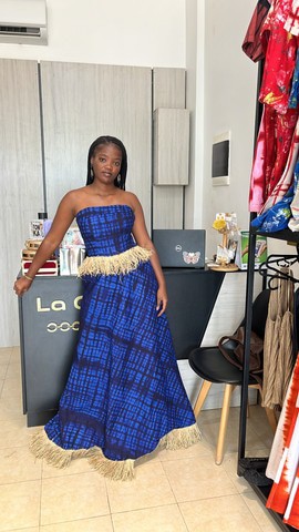 Blue raffia