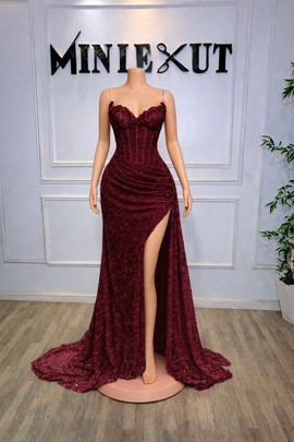 Wine Prom dress