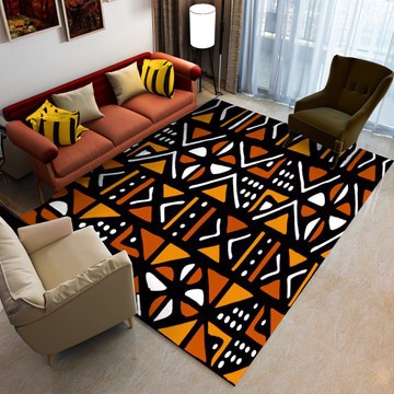 African Mudcloth Print Carpet Rug (LARGER SIZES AVAILABLE)