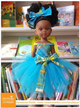 BLACK Doll Mandy Colibri Dolls - MADRAS TURQUOISE - Star Dancer