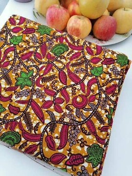 Tissus Wax 100 % coton 1 yard "petit piment"