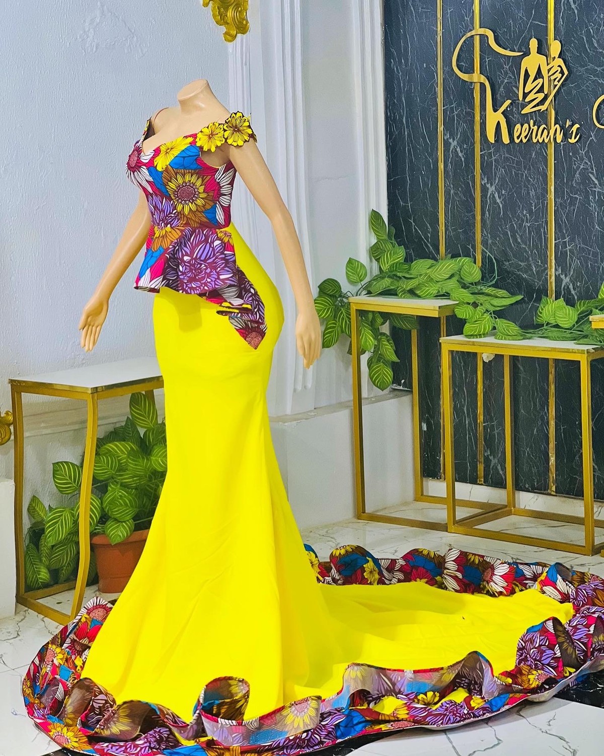 chinese dress ladies Ankara mermaid dress  TJ African Print Dresses