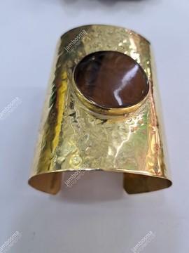 Manchette en laiton massif, bracelet de manchette en laiton africain, bracelet de déclaration