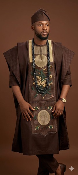 Classic brown Agbada wear