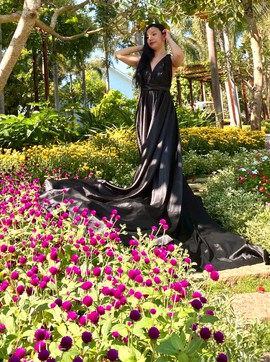 Robe volante en satin, robe pour photoshoot, robe de mariée