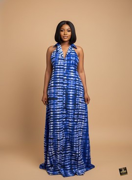 La robe-chemise dos nu Indigo Cascade en cascade