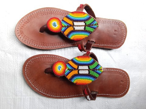 African Women Maasai Sandals/Leather sandals/Beaded sandals
