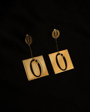 Dangling Logo Earrings (R+S)