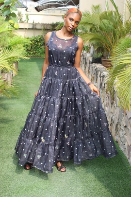 Robe à plusieurs niveaux avec dos découpé, robe Maxi à plusieurs niveaux, robe longue Wandizi