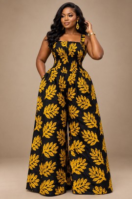 Women’s Ankara Print Palazzo Jumpsuit