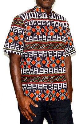 beautiful t-shirt in african loincloth fabric with traditional pattern