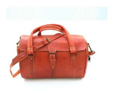 Travel bag in real leather 100% handmade