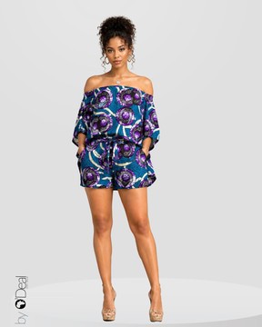 Combinaison short large encolure bardot