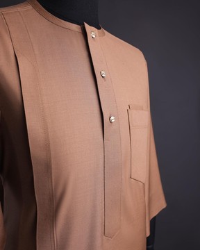 A Light brown, front flap, 3/4 sleeve and gold