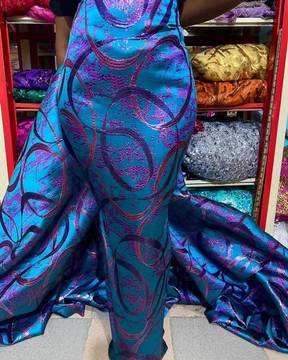 Damask , brocade , fabric for suit (5 yards )