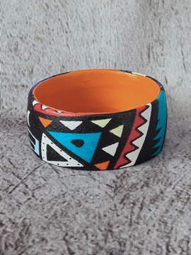 YEMOJA "M" bracelet in multicolored WAX fabric-loincloths