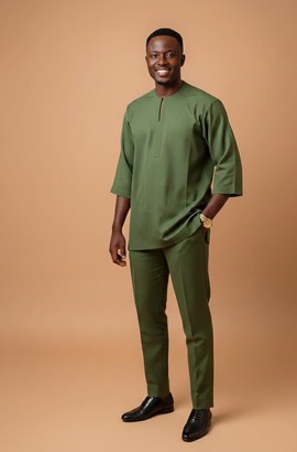 African Wedding Suit | Senator Suit | Dashiki Shirt | Men’s Kaftan