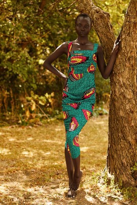 ROBE MIDI À CHIFFON IVIE (ROUGE / TURQUOISE)