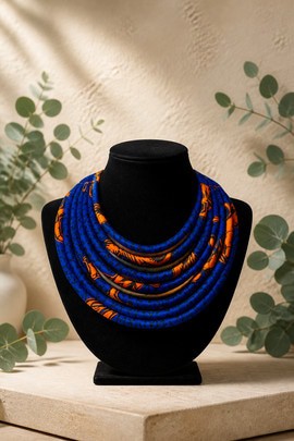 collier wax, collier ethnique, africain, masai