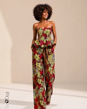 Magnifique Ensemble pantalon large et son top bustier