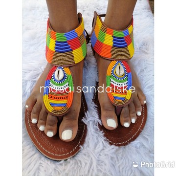 Sandales de gladiateur, sandales en cuir africain, sandales maasai