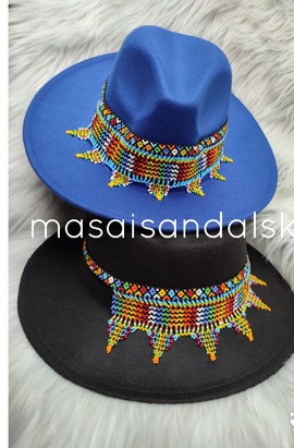 Fedora hats , African beaded fedora hat