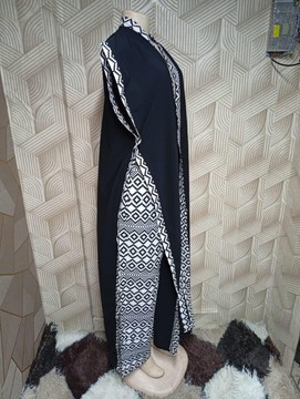 Black and White African Kimono and Palazzo Pants Set – 2 Piece Ankara Wide Leg Trouser Outfit